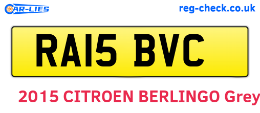 RA15BVC are the vehicle registration plates.