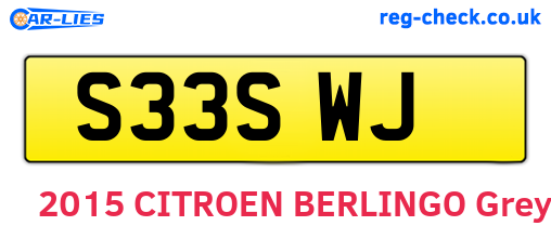 S33SWJ are the vehicle registration plates.