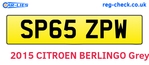 SP65ZPW are the vehicle registration plates.
