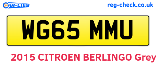 WG65MMU are the vehicle registration plates.