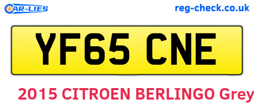 YF65CNE are the vehicle registration plates.