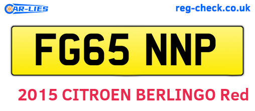 FG65NNP are the vehicle registration plates.