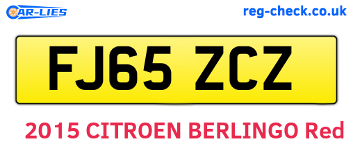 FJ65ZCZ are the vehicle registration plates.
