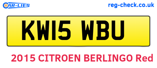 KW15WBU are the vehicle registration plates.