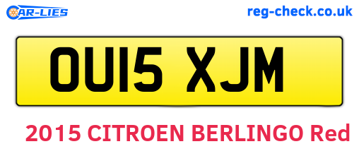 OU15XJM are the vehicle registration plates.