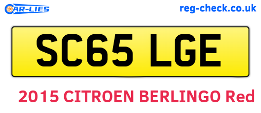 SC65LGE are the vehicle registration plates.