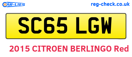 SC65LGW are the vehicle registration plates.
