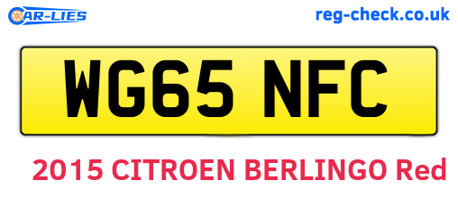 WG65NFC are the vehicle registration plates.