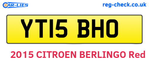 YT15BHO are the vehicle registration plates.