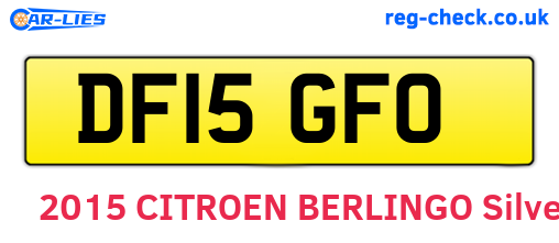 DF15GFO are the vehicle registration plates.