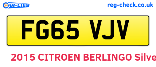 FG65VJV are the vehicle registration plates.