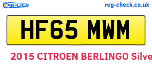 HF65MWM are the vehicle registration plates.