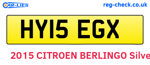 HY15EGX are the vehicle registration plates.