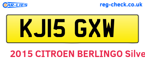 KJ15GXW are the vehicle registration plates.