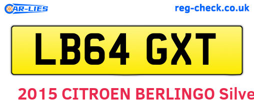 LB64GXT are the vehicle registration plates.
