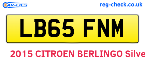 LB65FNM are the vehicle registration plates.