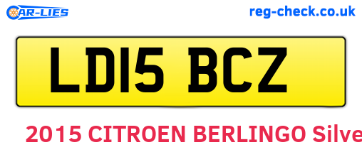 LD15BCZ are the vehicle registration plates.