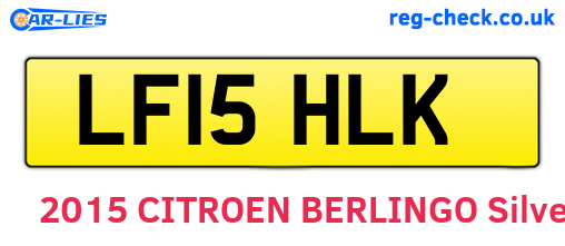 LF15HLK are the vehicle registration plates.