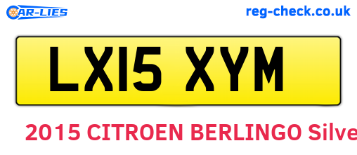 LX15XYM are the vehicle registration plates.