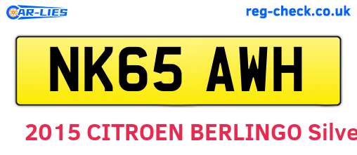 NK65AWH are the vehicle registration plates.