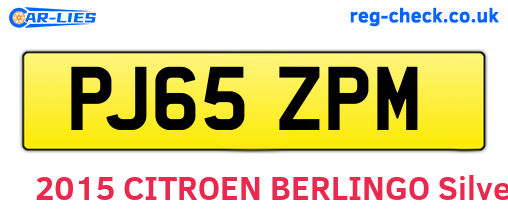 PJ65ZPM are the vehicle registration plates.