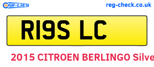R19SLC are the vehicle registration plates.