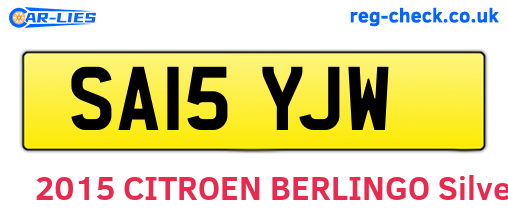 SA15YJW are the vehicle registration plates.