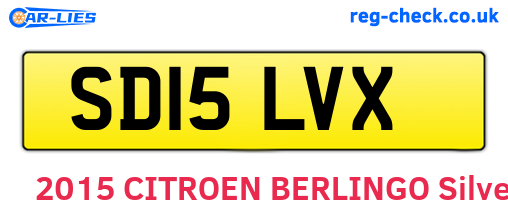 SD15LVX are the vehicle registration plates.