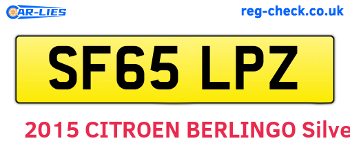 SF65LPZ are the vehicle registration plates.