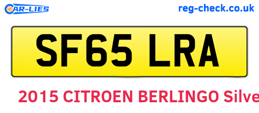 SF65LRA are the vehicle registration plates.