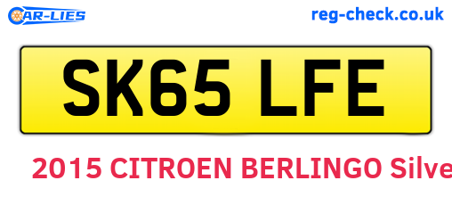 SK65LFE are the vehicle registration plates.