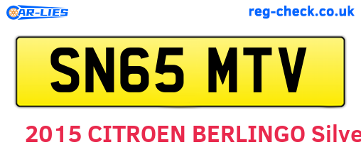 SN65MTV are the vehicle registration plates.