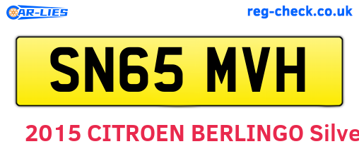 SN65MVH are the vehicle registration plates.
