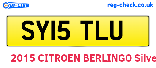 SY15TLU are the vehicle registration plates.