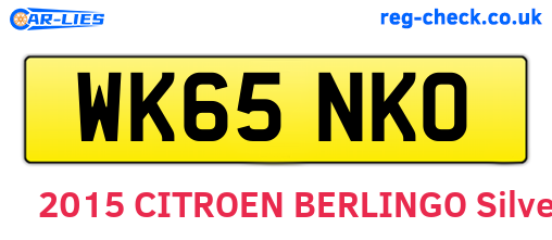 WK65NKO are the vehicle registration plates.