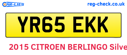 YR65EKK are the vehicle registration plates.