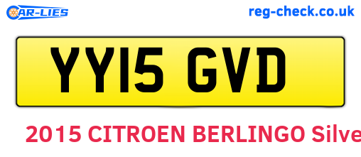 YY15GVD are the vehicle registration plates.