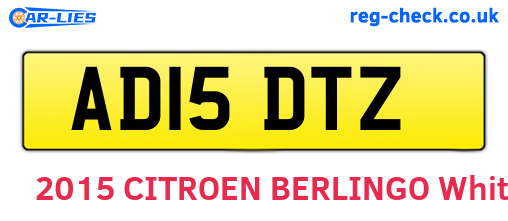AD15DTZ are the vehicle registration plates.