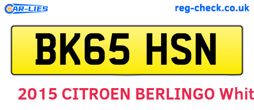 BK65HSN are the vehicle registration plates.
