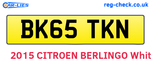 BK65TKN are the vehicle registration plates.