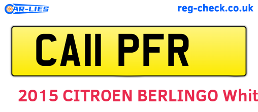 CA11PFR are the vehicle registration plates.