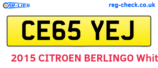 CE65YEJ are the vehicle registration plates.