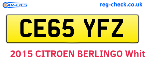 CE65YFZ are the vehicle registration plates.