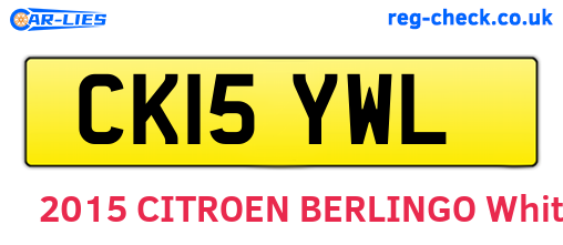 CK15YWL are the vehicle registration plates.