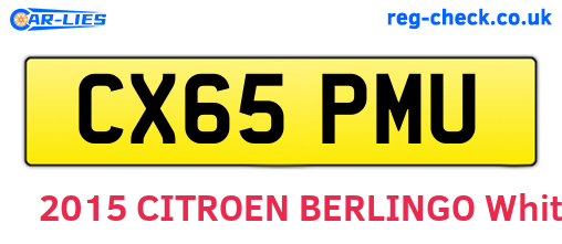 CX65PMU are the vehicle registration plates.