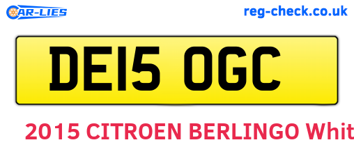 DE15OGC are the vehicle registration plates.