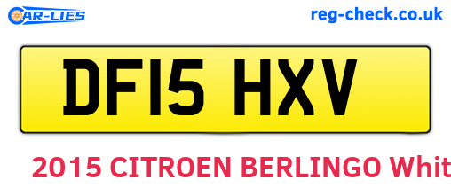 DF15HXV are the vehicle registration plates.