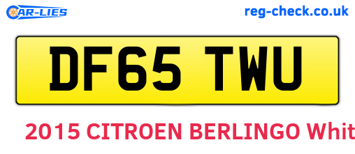 DF65TWU are the vehicle registration plates.