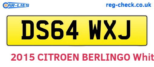 DS64WXJ are the vehicle registration plates.