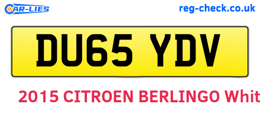 DU65YDV are the vehicle registration plates.